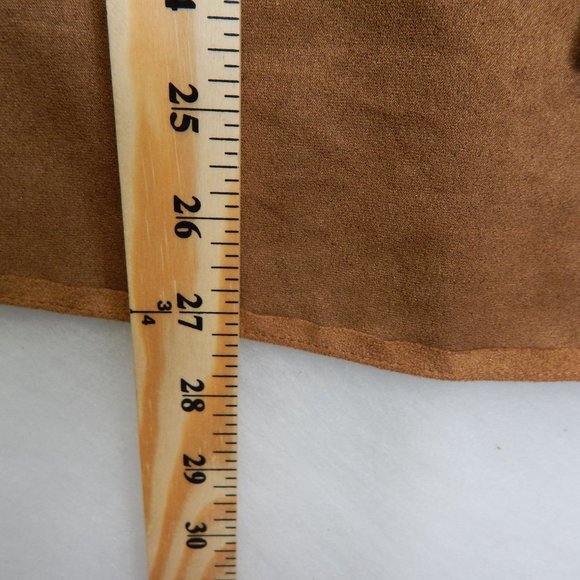 IC By Connie K Womens Tan Suede Jacket Asymmetrical Lagenlook Size XXL - Picture 8 of 10